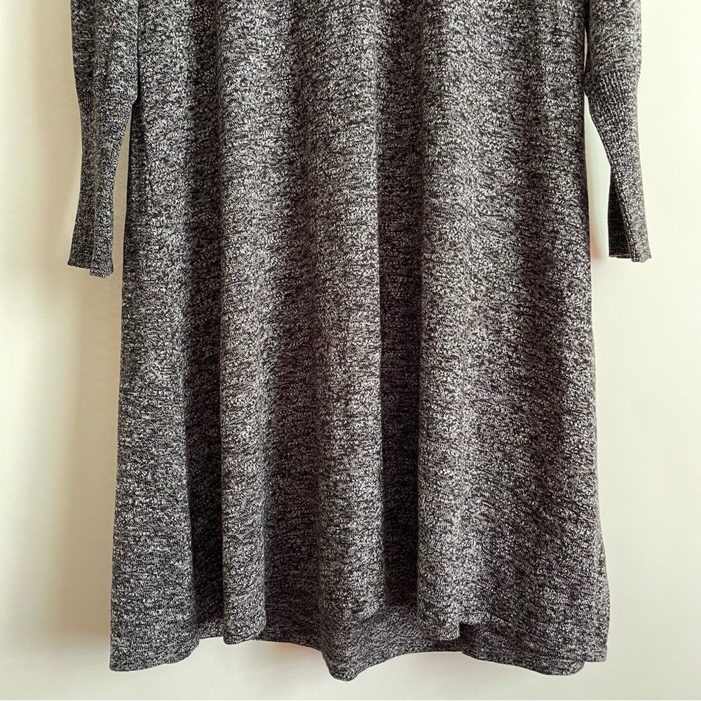 Studio One Marled Charcoal Long Sleeve Cowl Neck Sweater Dress Size 1X - Picture 7 of 13